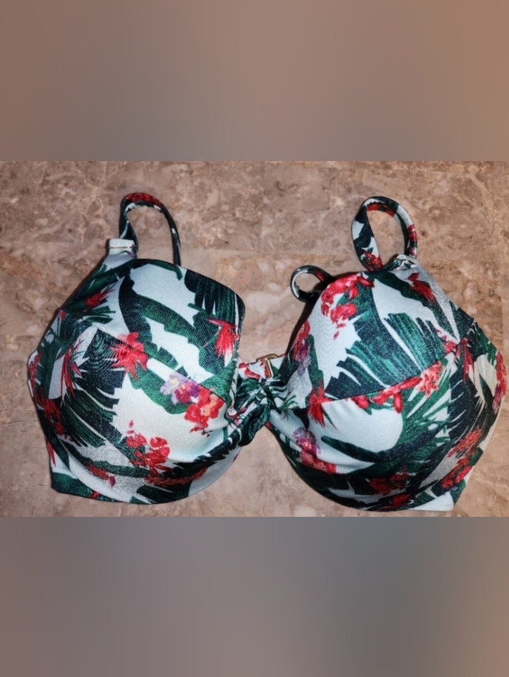 34B 34C 34DD VS Swim Removable Push Up Bikini Top Tropical Island Getaway